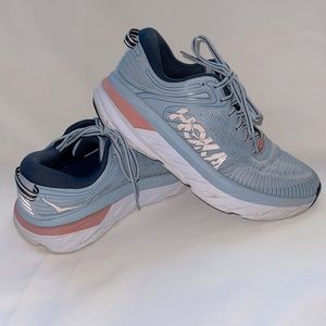 GUC Size 8.5 (40 2/3)- Hoka One One Bondi 7 Blue Haze Fog- Running/Comfort Shoes